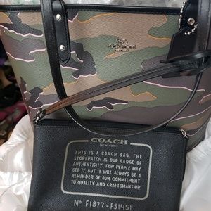 Coach Camo Reversible bag with pouch